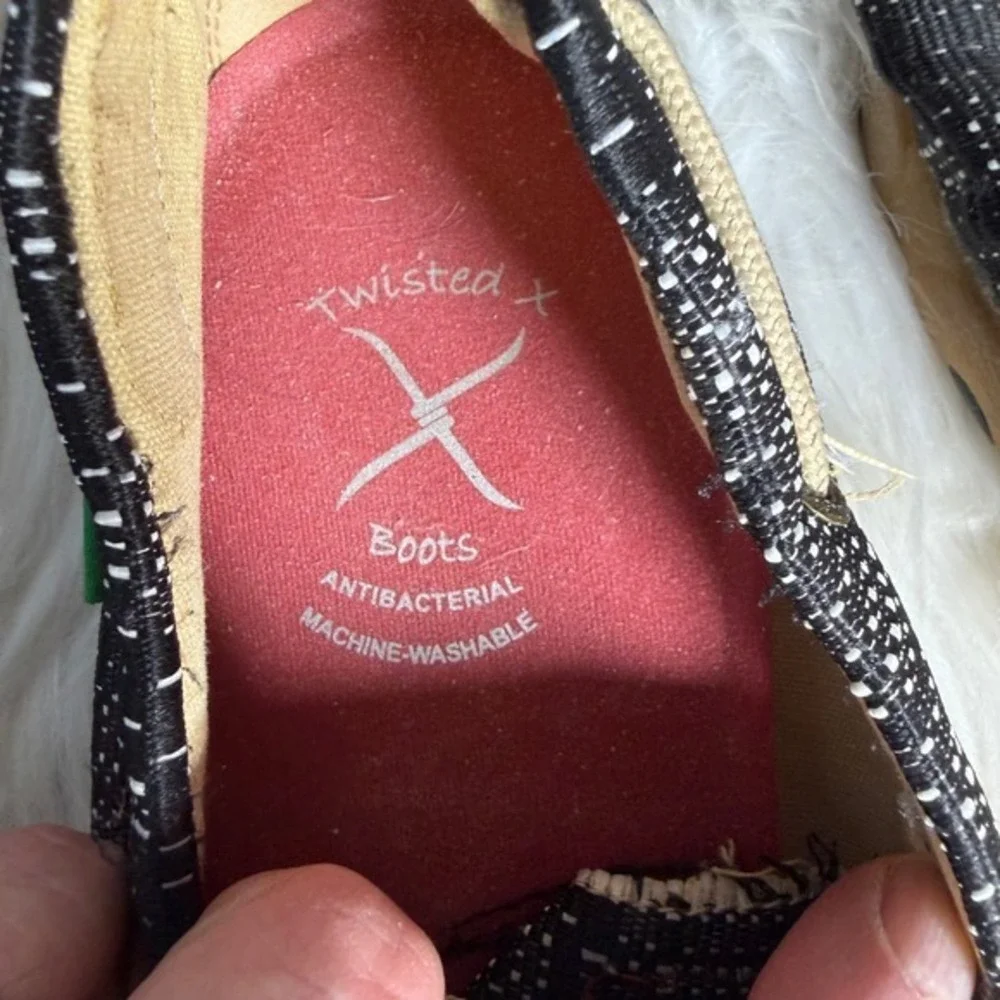 Twisted‎ X Mens EcoTWX Moc Toe Boat Shoes Black White MDM0074 11.5 M